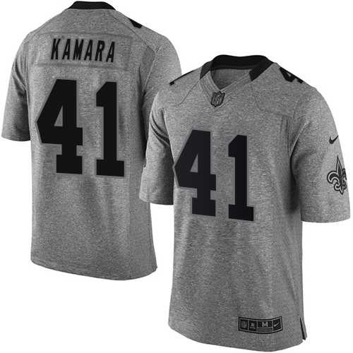 Nike New Orleans Saints #41 Alvin Kamara Gray Men's Stitched NFL Limited Gridiron Gray Jersey