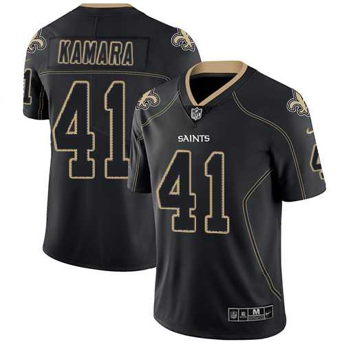 Nike New Orleans Saints #41 Alvin Kamara Lights Out Black Men's Stitched NFL Limited Rush Jersey