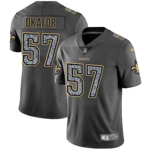 Nike New Orleans Saints #57 Alex Okafor Gray Static Men's NFL Vapor Untouchable Limited Jersey