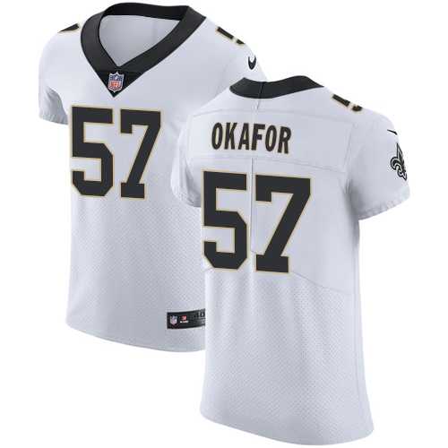Nike New Orleans Saints #57 Alex Okafor White Men's Stitched NFL Vapor Untouchable Elite Jersey