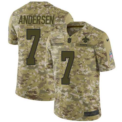 Nike New Orleans Saints #7 Morten Andersen Camo Men's Stitched NFL Limited 2018 Salute To Service Jersey