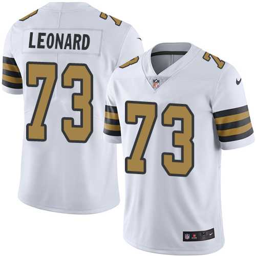 Nike New Orleans Saints #73 Rick Leonard White Men's Stitched NFL Limited Rush Jersey