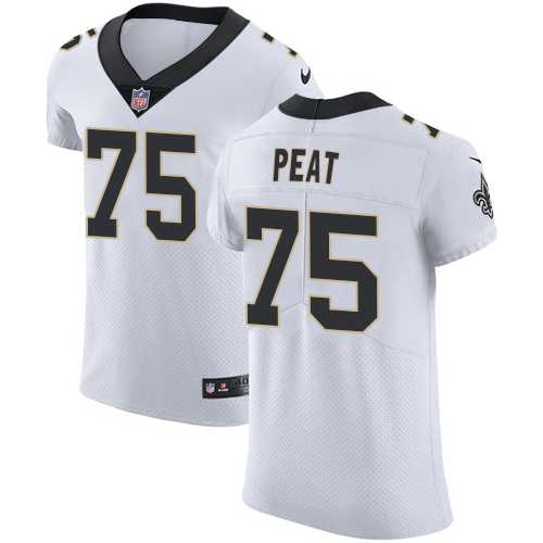Nike New Orleans Saints #75 Andrus Peat White Men's Stitched NFL Vapor Untouchable Elite Jersey