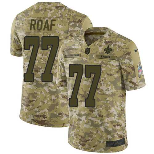 Nike New Orleans Saints #77 Willie Roaf Camo Men's Stitched NFL Limited 2018 Salute To Service Jersey
