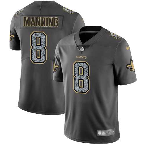 Nike New Orleans Saints #8 Archie Manning Gray Static Men's NFL Vapor Untouchable Limited Jersey