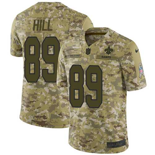 Nike New Orleans Saints #89 Josh Hill Camo Men's Stitched NFL Limited 2018 Salute To Service Jersey