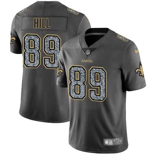 Nike New Orleans Saints #89 Josh Hill Gray Static Men's NFL Vapor Untouchable Limited Jersey