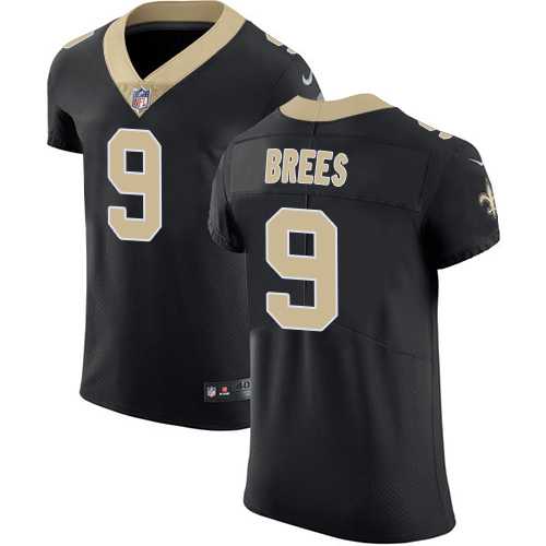 Nike New Orleans Saints #9 Drew Brees Black Team Color Men's Stitched NFL Vapor Untouchable Elite Jersey