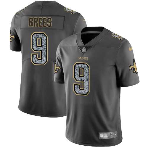 Nike New Orleans Saints #9 Drew Brees Gray Static Men's NFL Vapor Untouchable Limited Jersey