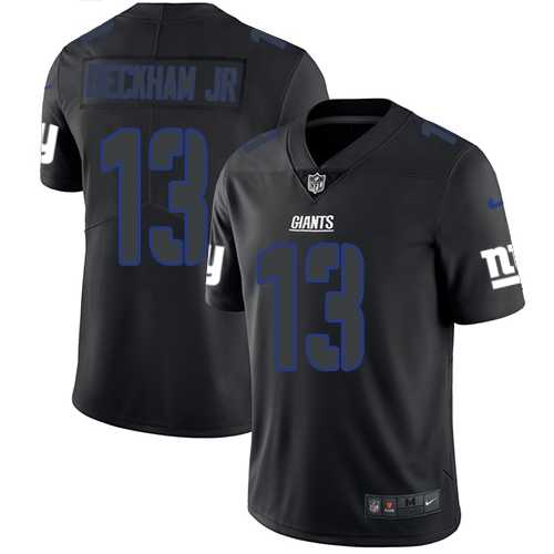 Nike New York Giants #13 Odell Beckham Jr Black Men's Stitched NFL Limited Rush Impact Jersey