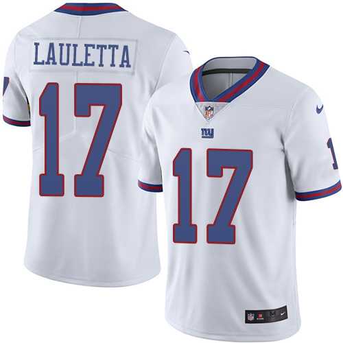 Nike New York Giants #17 Kyle Lauletta White Men's Stitched NFL Limited Rush Jersey
