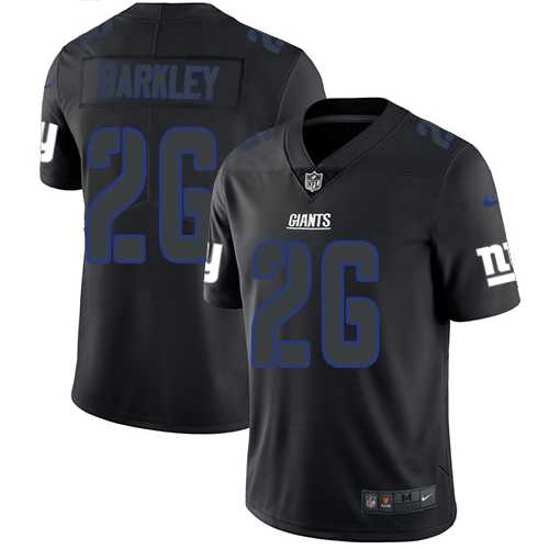 Nike New York Giants #26 Saquon Barkley Black Men's Stitched NFL Limited Rush Impact Jersey