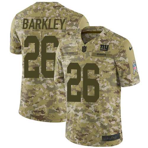 Nike New York Giants #26 Saquon Barkley Camo Men's Stitched NFL Limited 2018 Salute To Service Jersey