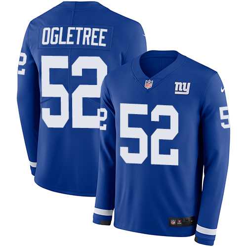 Nike New York Giants #52 Alec Ogletree Royal Blue Team Color Men's Stitched NFL Limited Therma Long Sleeve Jersey
