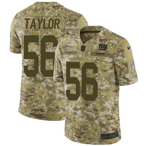 Nike New York Giants #56 Lawrence Taylor Camo Men's Stitched NFL Limited 2018 Salute To Service Jersey
