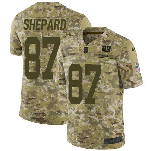 Nike New York Giants #87 Sterling Shepard Camo Men's Stitched NFL Limited 2018 Salute To Service Jersey