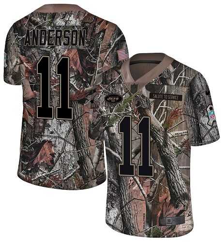 Nike New York Jets #11 Robby Anderson Camo Men's Stitched NFL Limited Rush Realtree Jersey