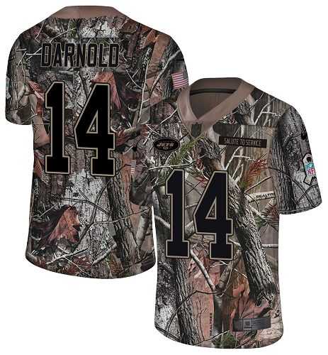 Nike New York Jets #14 Sam Darnold Camo Men's Stitched NFL Limited Rush Realtree Jersey