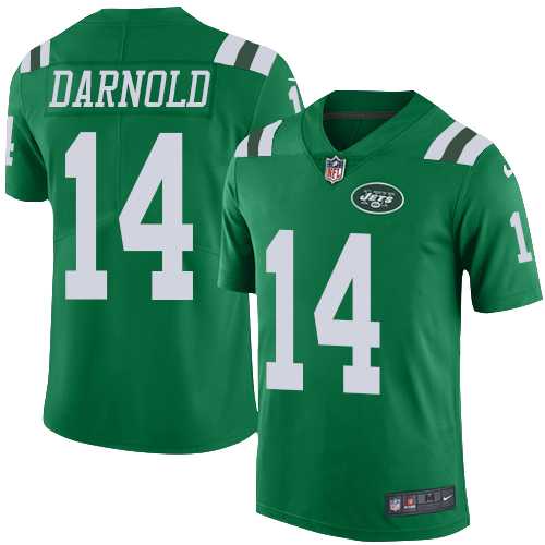 Nike New York Jets #14 Sam Darnold Green Men's Stitched NFL Limited Rush Jersey