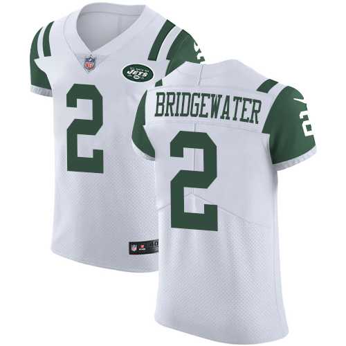 Nike New York Jets #2 Teddy Bridgewater White Men's Stitched NFL Vapor Untouchable Elite Jersey