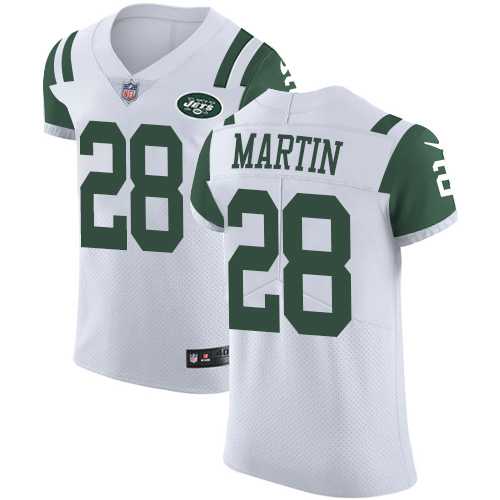 Nike New York Jets #28 Curtis Martin White Men's Stitched NFL Vapor Untouchable Elite Jersey
