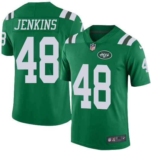Nike New York Jets #48 Jordan Jenkins Green Men's Stitched NFL Elite Rush Jersey