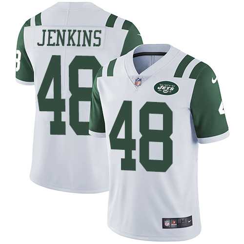 Nike New York Jets #48 Jordan Jenkins White Men's Stitched NFL Vapor Untouchable Limited Jersey