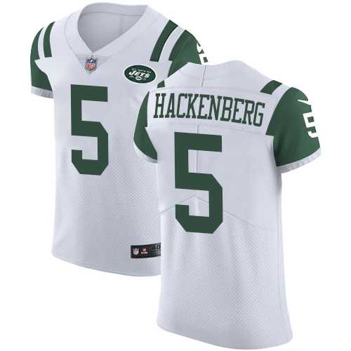 Nike New York Jets #5 Christian Hackenberg White Men's Stitched NFL Vapor Untouchable Elite Jersey