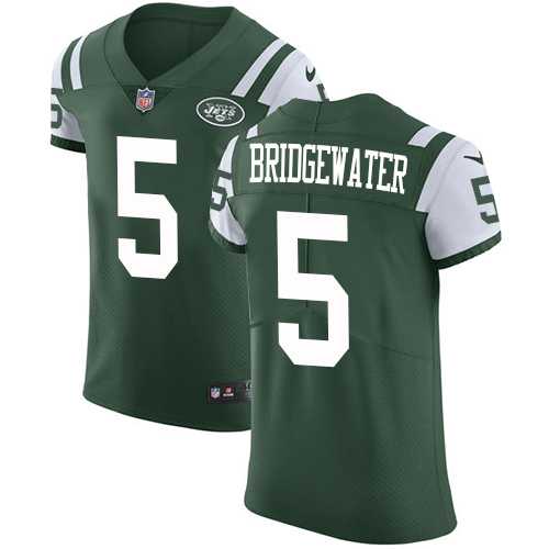Nike New York Jets #5 Teddy Bridgewater Green Team Color Men's Stitched NFL Vapor Untouchable Elite Jersey