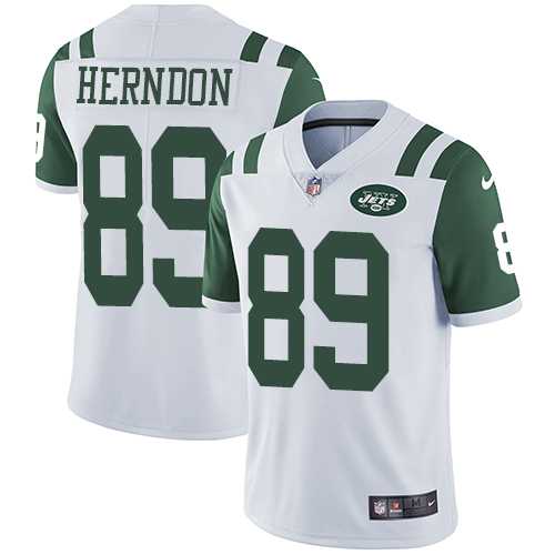 Nike New York Jets #89 Chris Herndon White Men's Stitched NFL Vapor Untouchable Limited Jersey