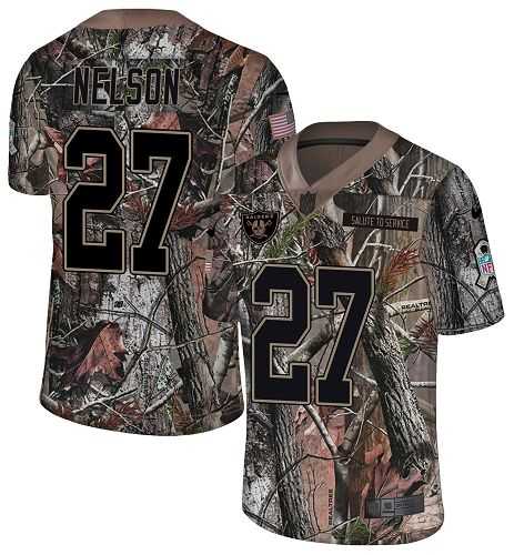 Nike Oakland Raiders #27 Reggie Nelson Camo Men's Stitched NFL Limited Rush Realtree Jersey