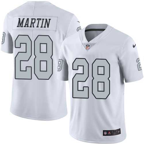 Nike Oakland Raiders #28 Doug Martin White Men's Stitched NFL Limited Rush Jersey