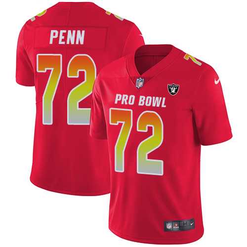 Nike Oakland Raiders #72 Donald Penn Red Men's Stitched NFL Limited AFC 2018 Pro Bowl Jersey