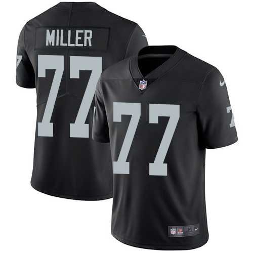 Nike Oakland Raiders #77 Kolton Miller Black Team Color Men's Stitched NFL Vapor Untouchable Limited Jersey
