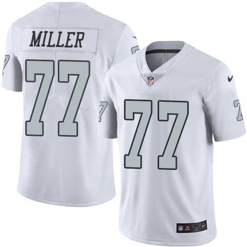 Nike Oakland Raiders #77 Kolton Miller White Men's Stitched NFL Limited Rush Jersey