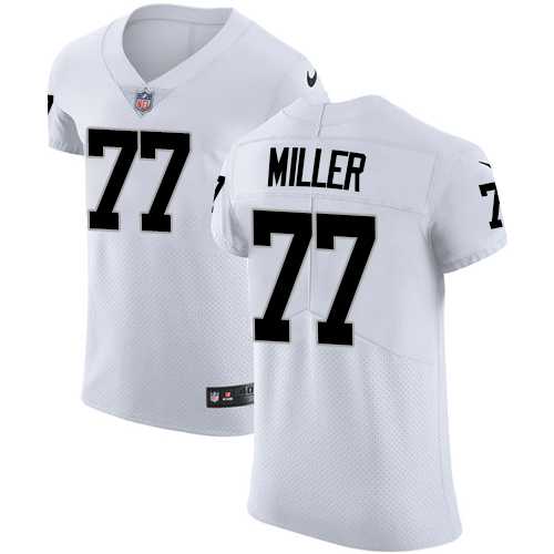 Nike Oakland Raiders #77 Kolton Miller White Men's Stitched NFL Vapor Untouchable Elite Jersey