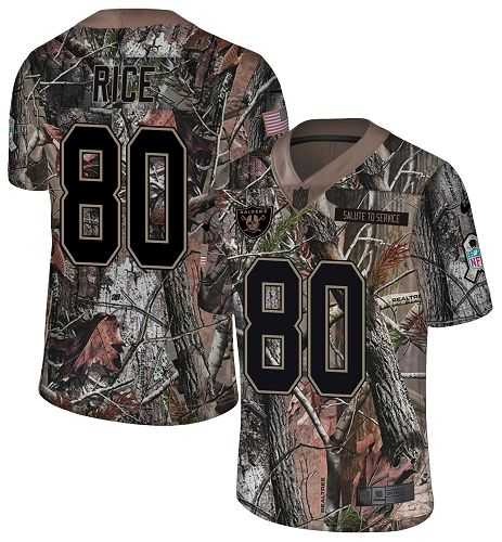 Nike Oakland Raiders #80 Jerry Rice Camo Men's Stitched NFL Limited Rush Realtree Jersey