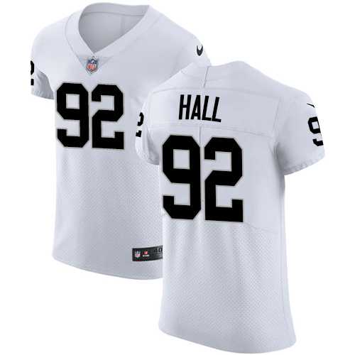 Nike Oakland Raiders #92 P.J. Hall White Men's Stitched NFL Vapor Untouchable Elite Jersey