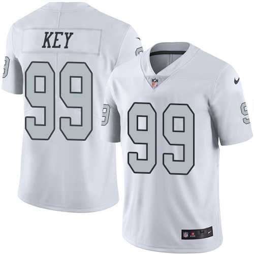 Nike Oakland Raiders #99 Arden Key White Men's Stitched NFL Limited Rush Jersey