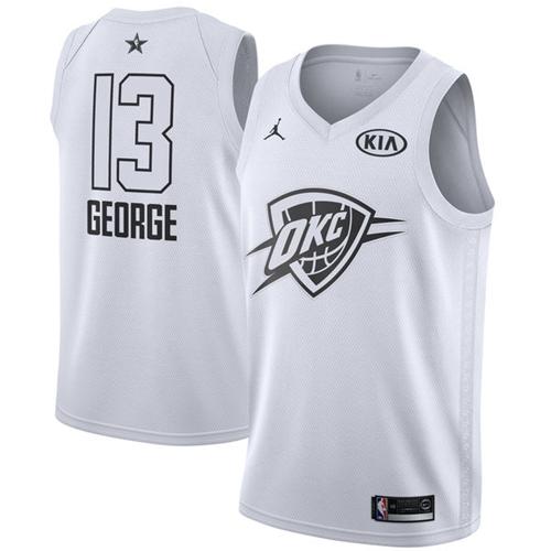 Nike Oklahoma City Thunder #13 Paul George White NBA Jordan Swingman 2018 All-Star Game Jersey