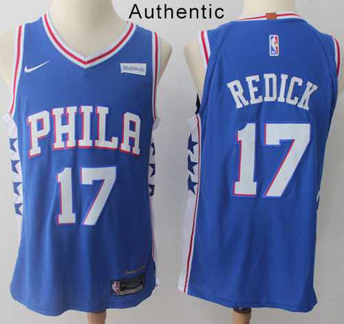 Nike Philadelphia 76ers #17 JJ Redick Blue NBA Authentic Icon Edition Jersey