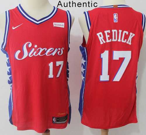 Nike Philadelphia 76ers #17 JJ Redick Red NBA Authentic Statement Edition Jersey