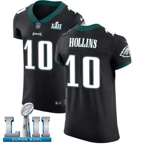 Nike Philadelphia Eagles #10 Mack Hollins Black Alternate Super Bowl LII Men's Stitched NFL Vapor Untouchable Elite Jersey
