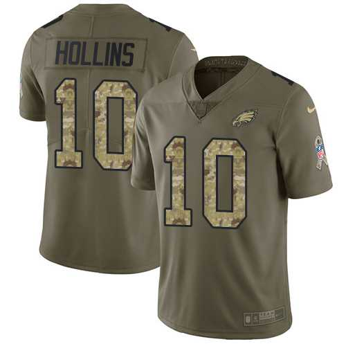 Nike Philadelphia Eagles #10 Mack Hollins Olive Camo Men's Stitched NFL Limited 2017 Salute To Service Jersey