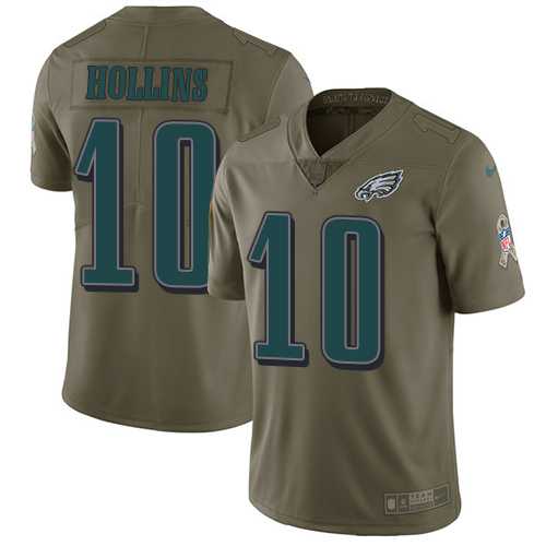 Nike Philadelphia Eagles #10 Mack Hollins Olive Men's Stitched NFL Limited 2017 Salute To Service Jersey