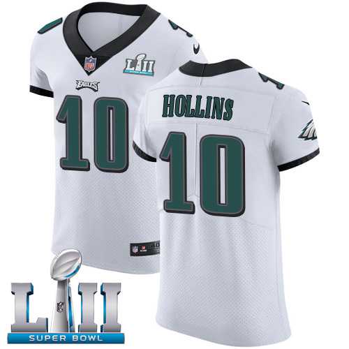 Nike Philadelphia Eagles #10 Mack Hollins White Super Bowl LII Men's Stitched NFL Vapor Untouchable Elite Jersey