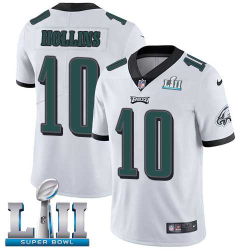 Nike Philadelphia Eagles #10 Mack Hollins White Super Bowl LII Men's Stitched NFL Vapor Untouchable Limited Jersey