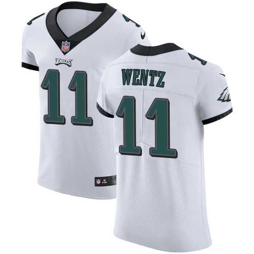Nike Philadelphia Eagles #11 Carson Wentz White Men's Stitched NFL Vapor Untouchable Elite Jersey
