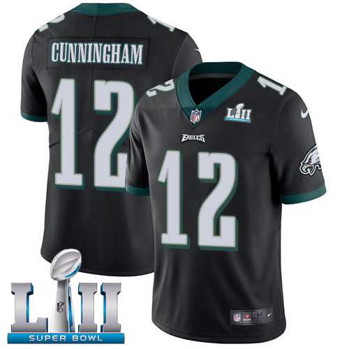 Nike Philadelphia Eagles #12 Randall Cunningham Black Alternate Super Bowl LII Men's Stitched NFL Vapor Untouchable Limited Jersey
