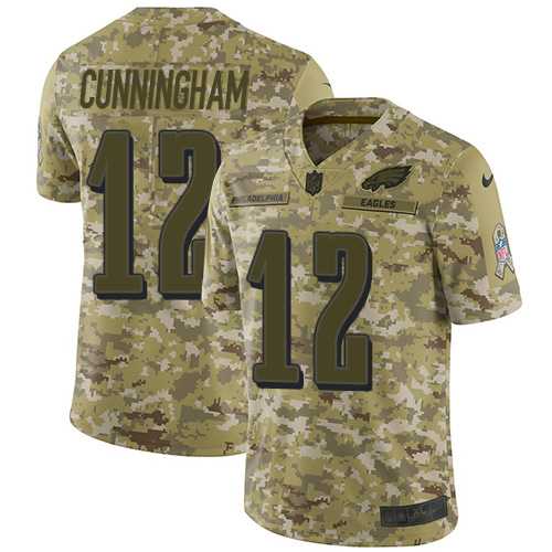 Nike Philadelphia Eagles #12 Randall Cunningham Camo Men's Stitched NFL Limited 2018 Salute To Service Jersey